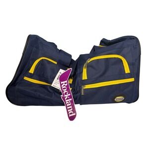 Rockland Navy Blue Rolling Duffel Bag Travel Luggage Style PRD322‎
